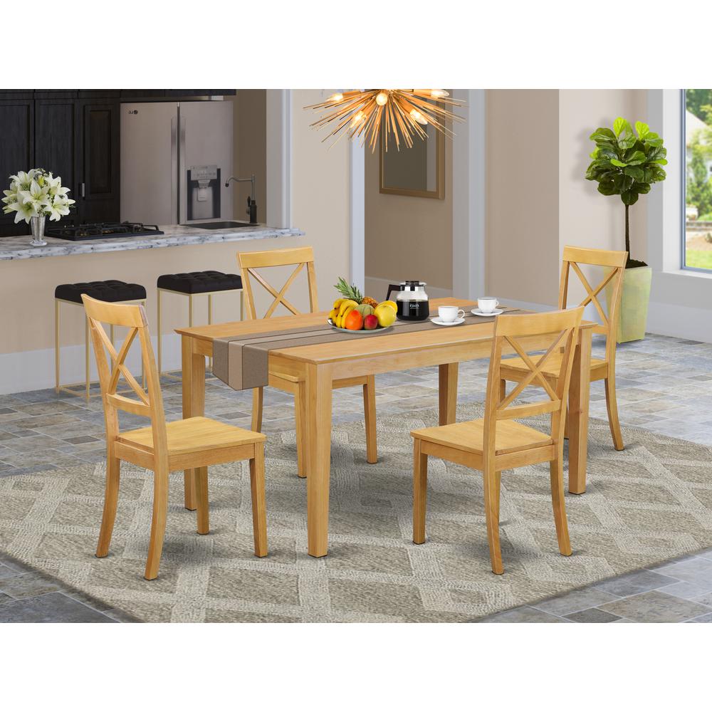 Dining Room Set Oak, CABO5-OAK-W. Picture 2