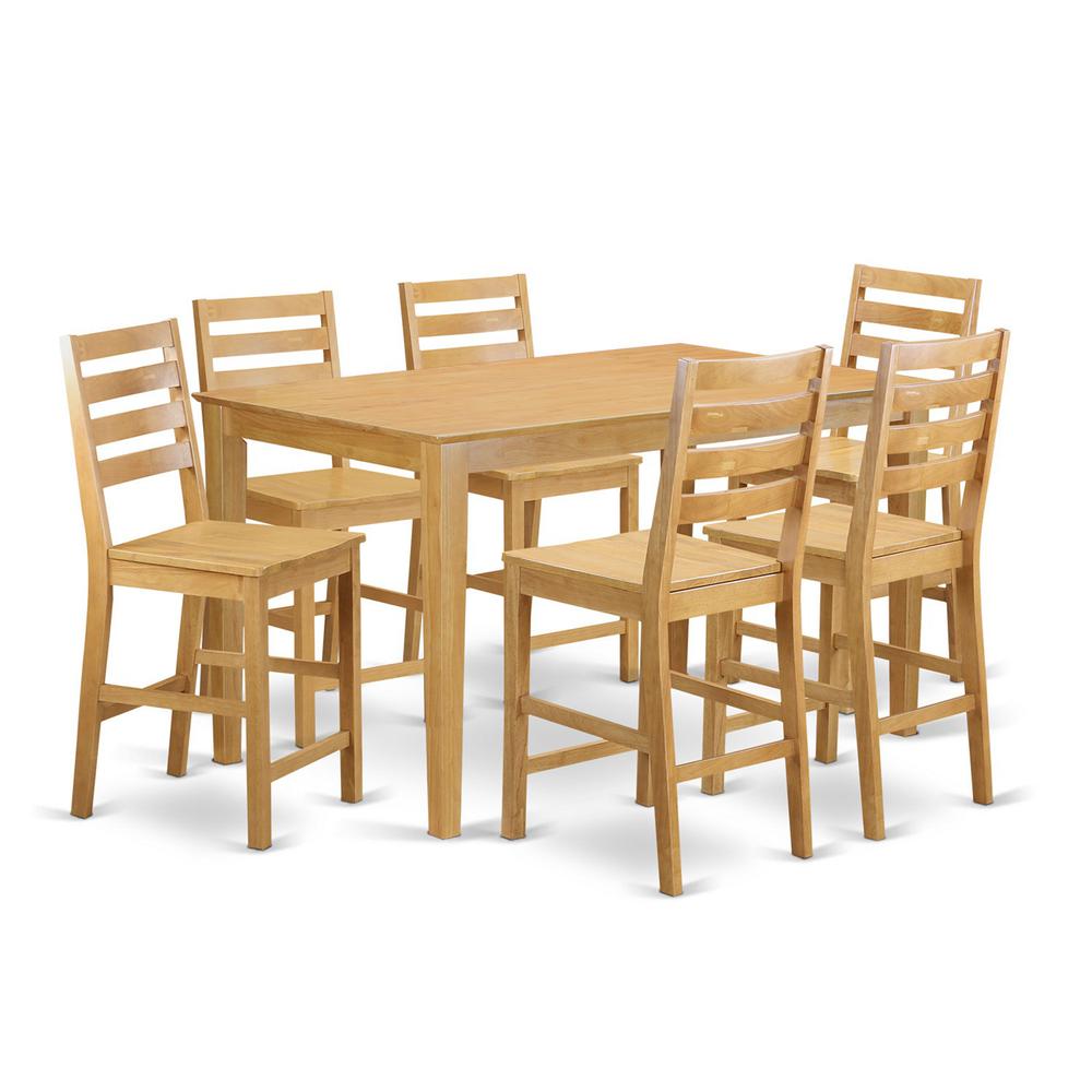 7  Pc  counter  height  set  -  high  Table  and  6  dinette  Chairs.. Picture 1