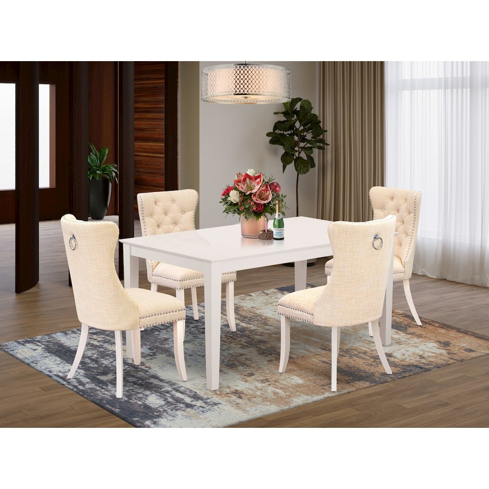 5 Piece Kitchen Table & Chairs Set Contains a Rectangle Dining Table. Picture 2