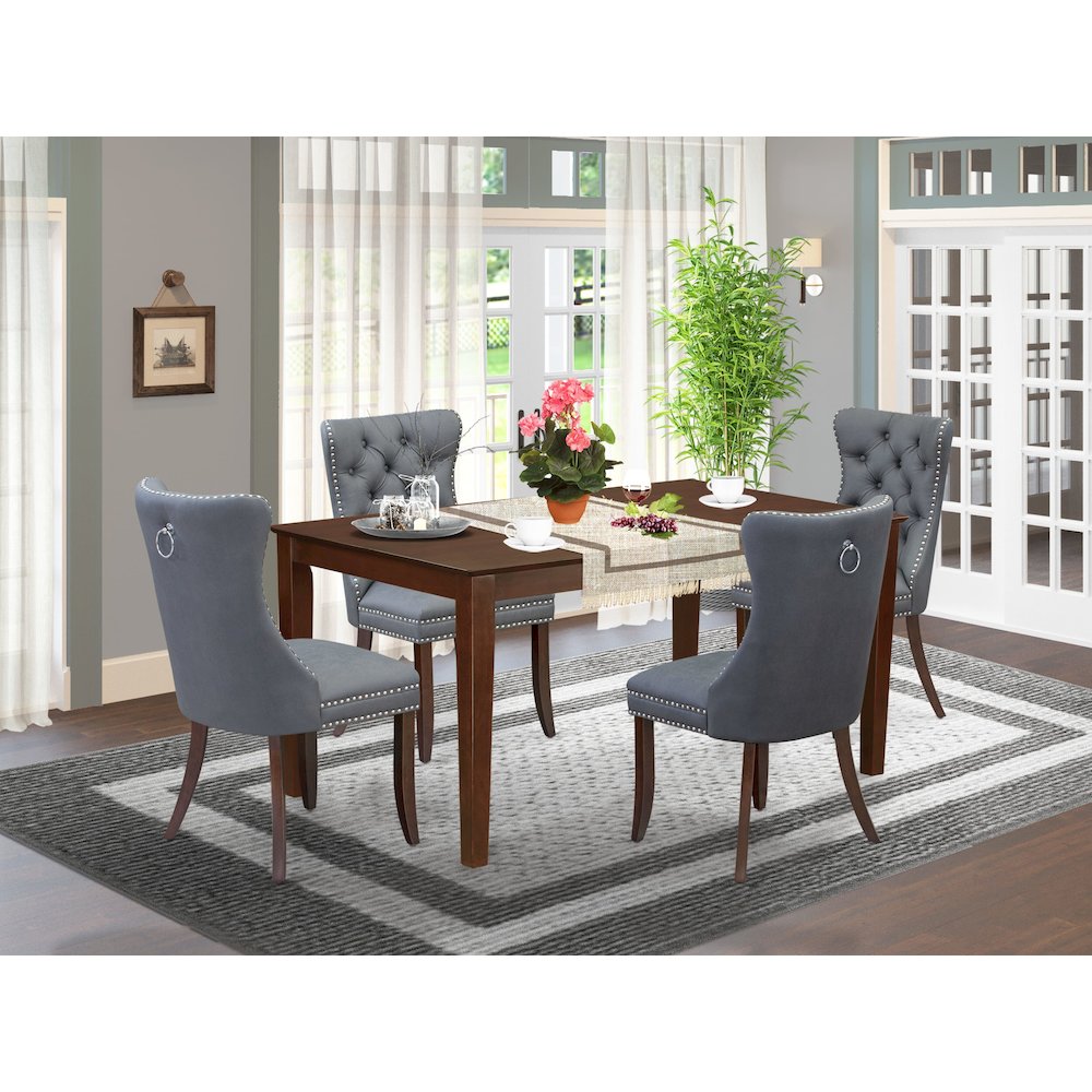 5 Piece Kitchen Table Set Contains a Rectangle Modern Dining Table. Picture 2