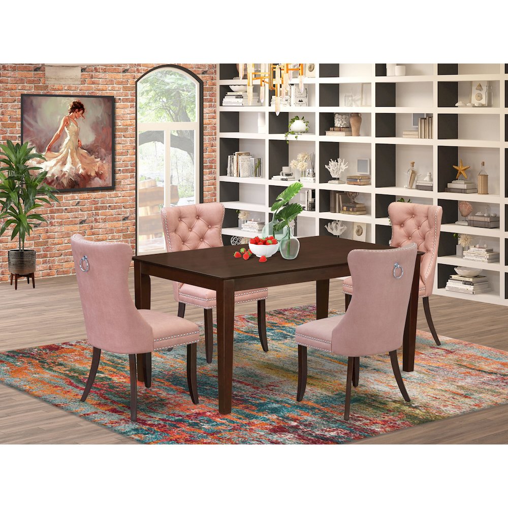 5 Piece Dining Room Furniture Set Consists of a Rectangle Kitchen Table. Picture 2