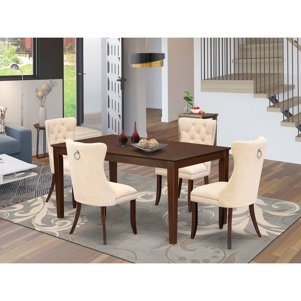5 Piece Kitchen Table & Chairs Set Consists of a Rectangle Modern Dining Table. Picture 2