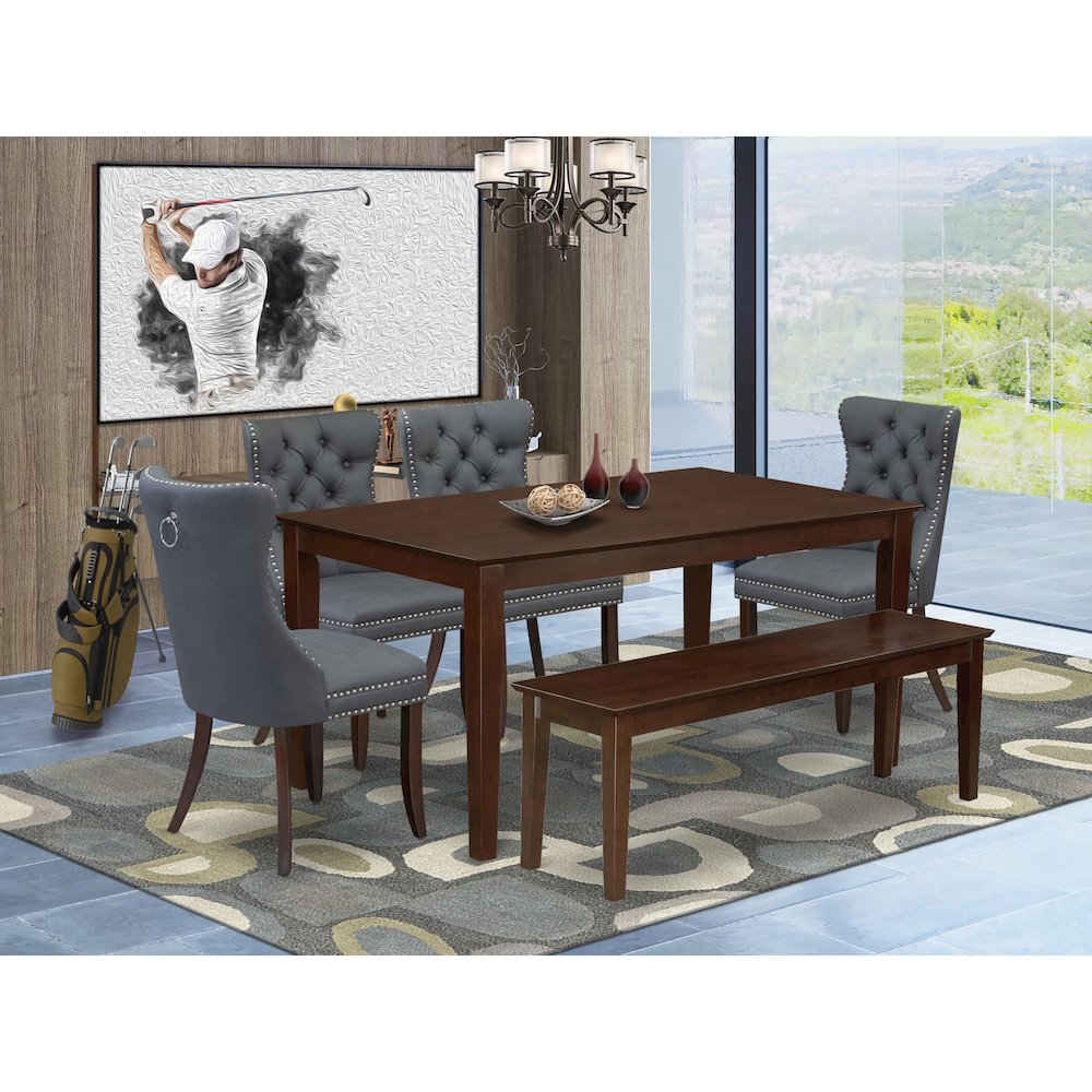 6 Piece Dinette Set Consists of a Rectangle Kitchen Table. Picture 2