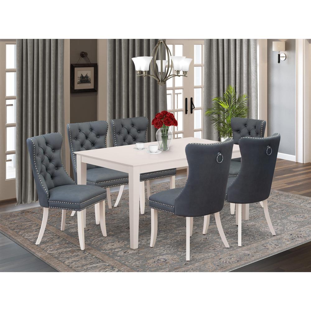 7 Piece Dining Room Table Set Contains a Rectangle Kitchen Table. Picture 7