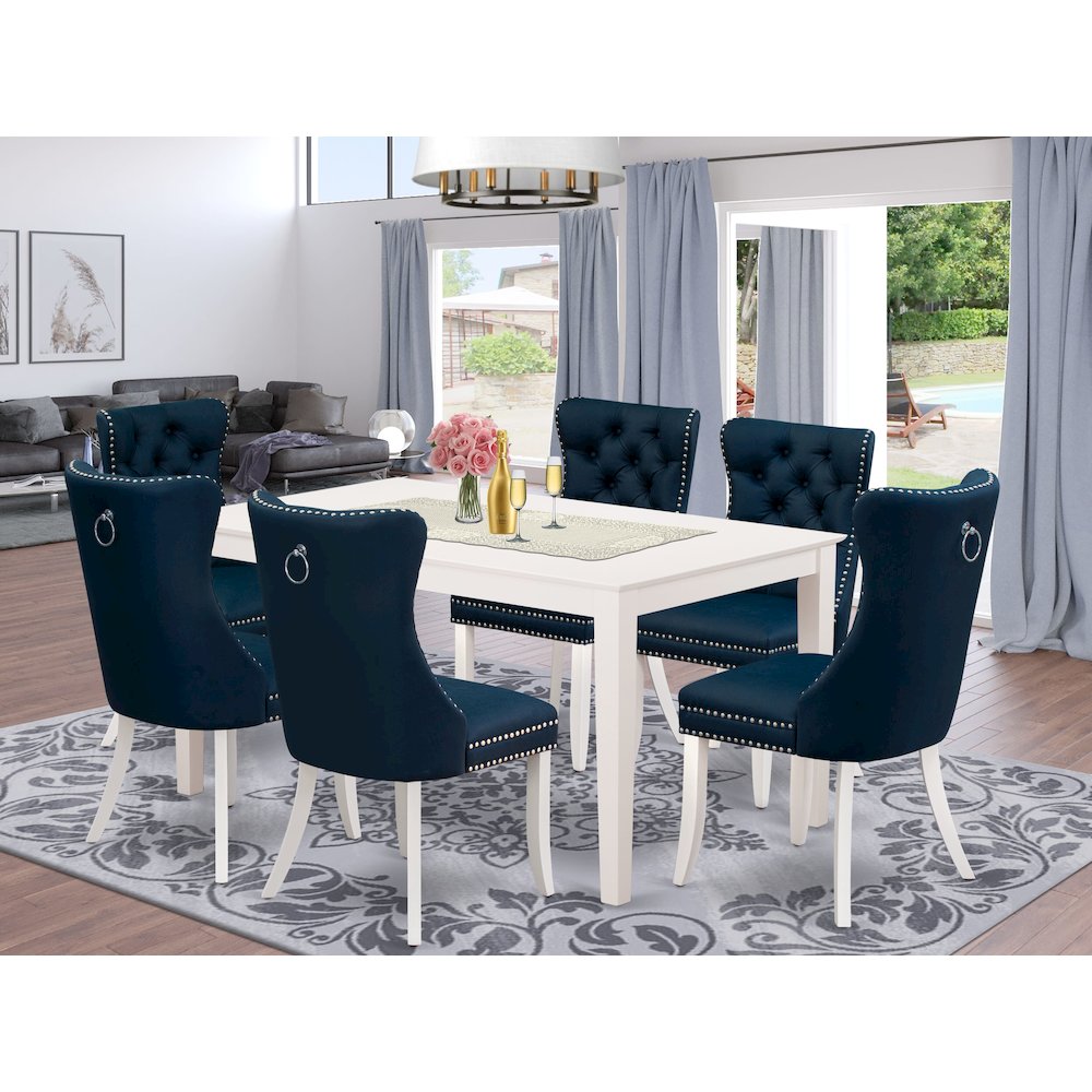 7 Piece Dining Table Set Consists of a Rectangle Kitchen Table. Picture 2