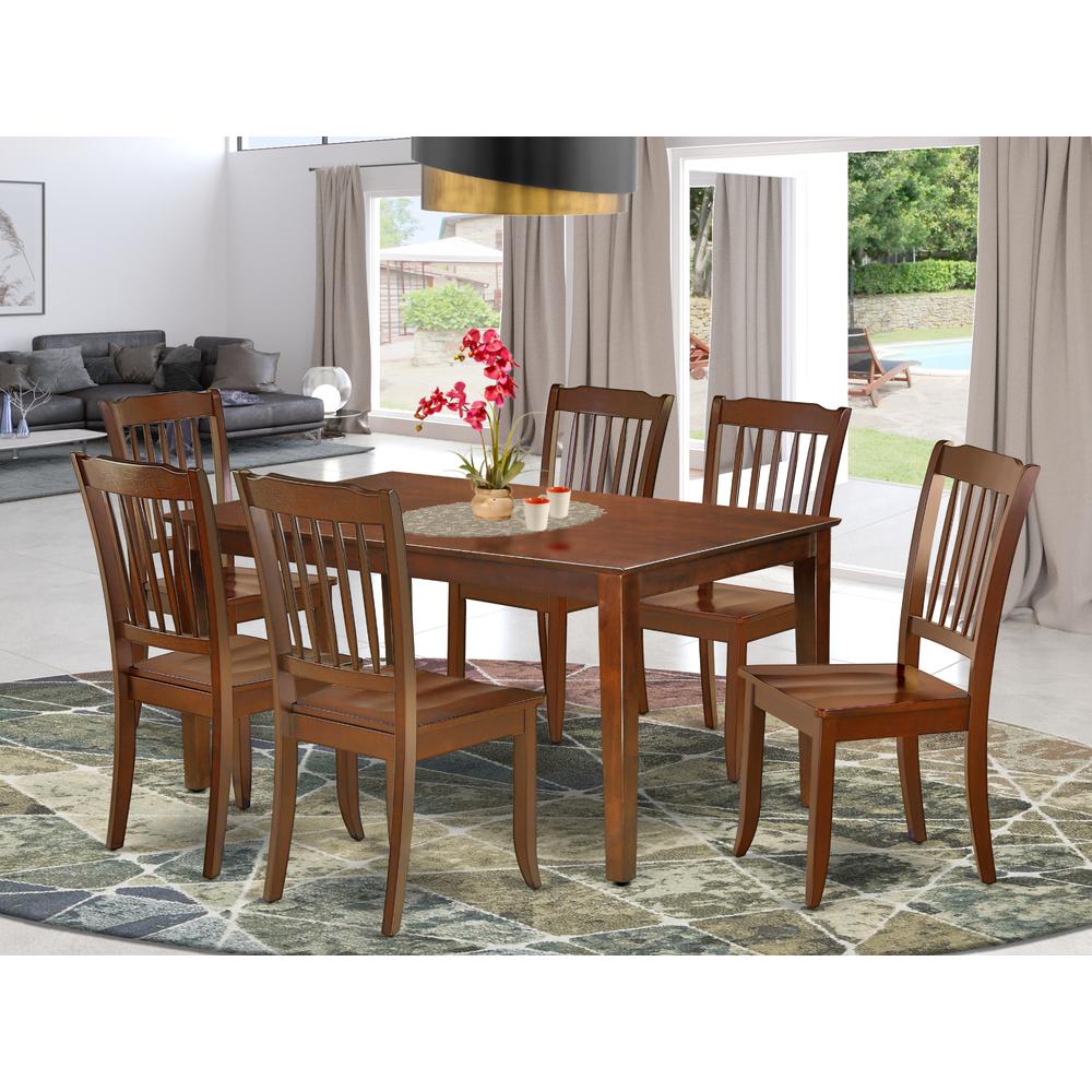Dining Room Set Mahogany, CADA7-MAH-W. Picture 2