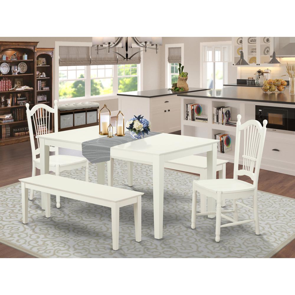 Dining Room Set Linen White, CADO5C-LWH-W. Picture 2