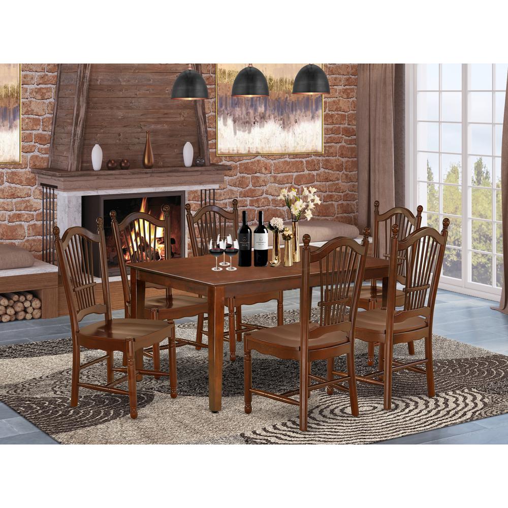 Dining Room Set Mahogany, CADO7-MAH-W. Picture 2
