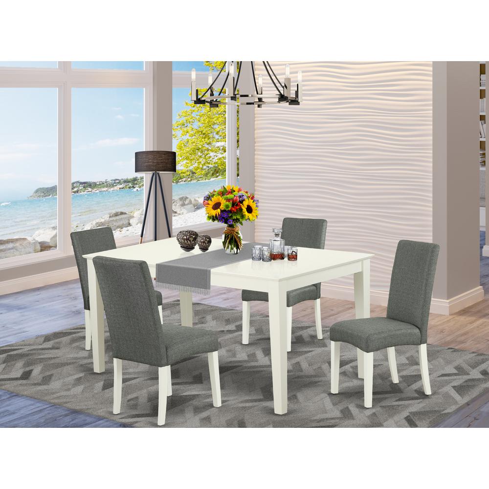 Dining Room Set Linen White, CADR5-LWH-07. Picture 2