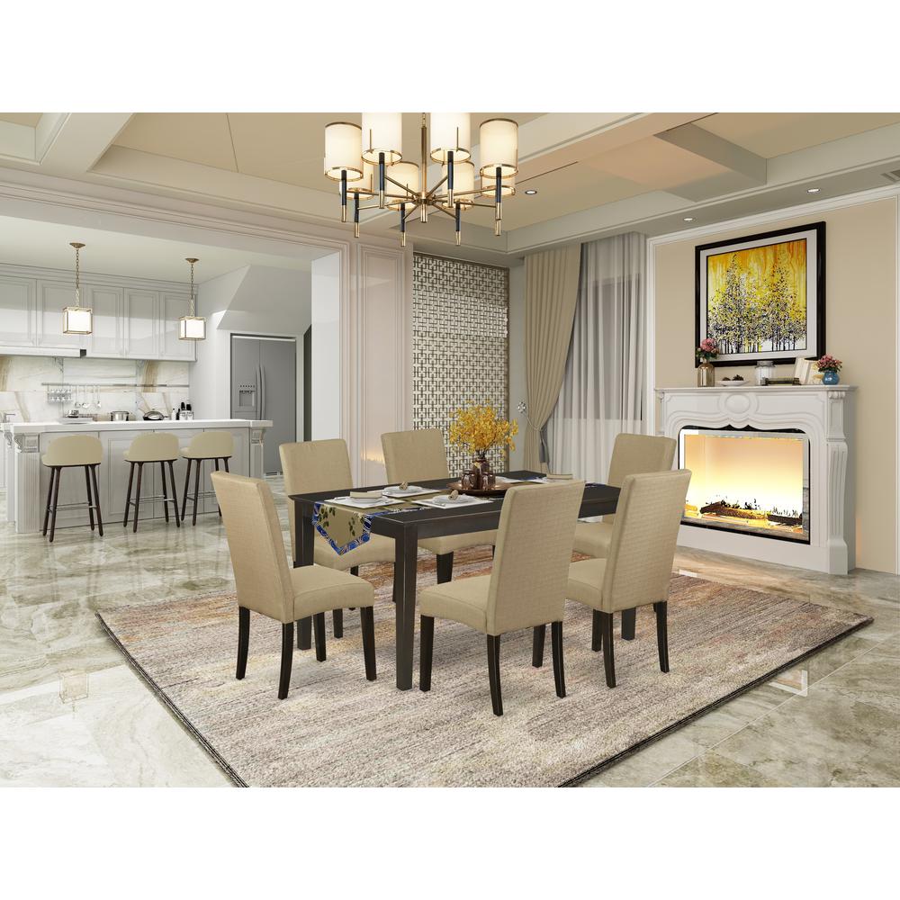 Dining Room Set Cappuccino, CADR7-CAP-03. Picture 2