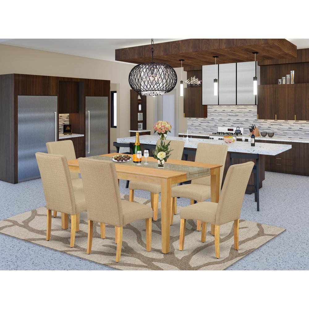 Dining Room Set Oak, CADR7-OAK-16. Picture 2