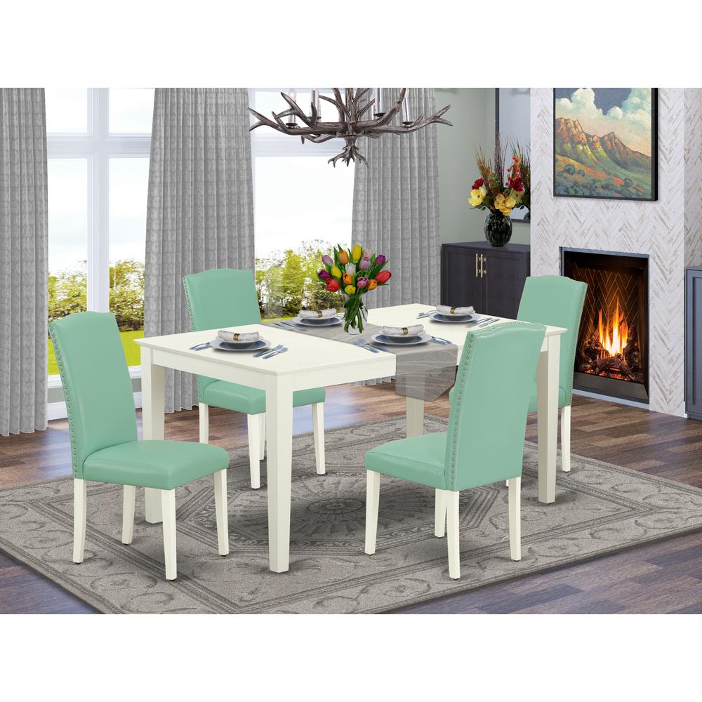 Dining Room Set Linen White, CAEN5-LWH-57. Picture 2