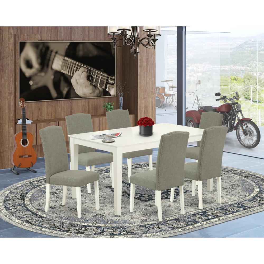 Dining Room Set Linen White, CAEN7-LWH-06. Picture 2
