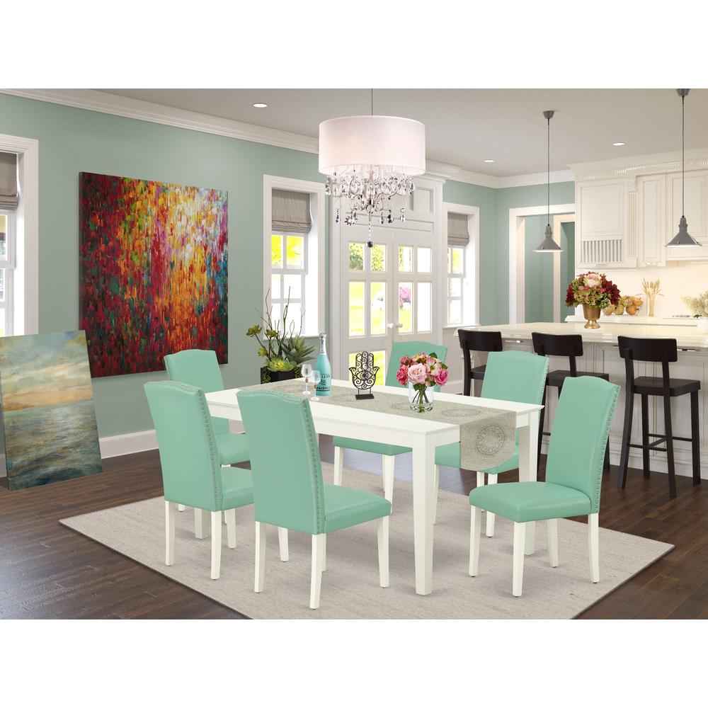 Dining Room Set Linen White, CAEN7-LWH-57. Picture 2