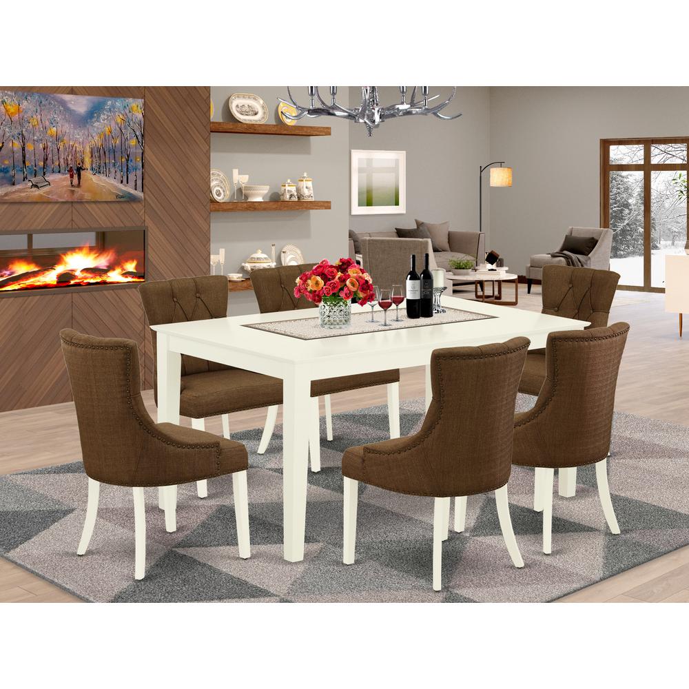 Dining Room Set Linen White, CAFR7-LWH-18. Picture 2