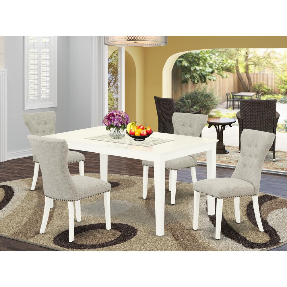 Dining Room Set Linen White, CAGA5-LWH-35. Picture 2