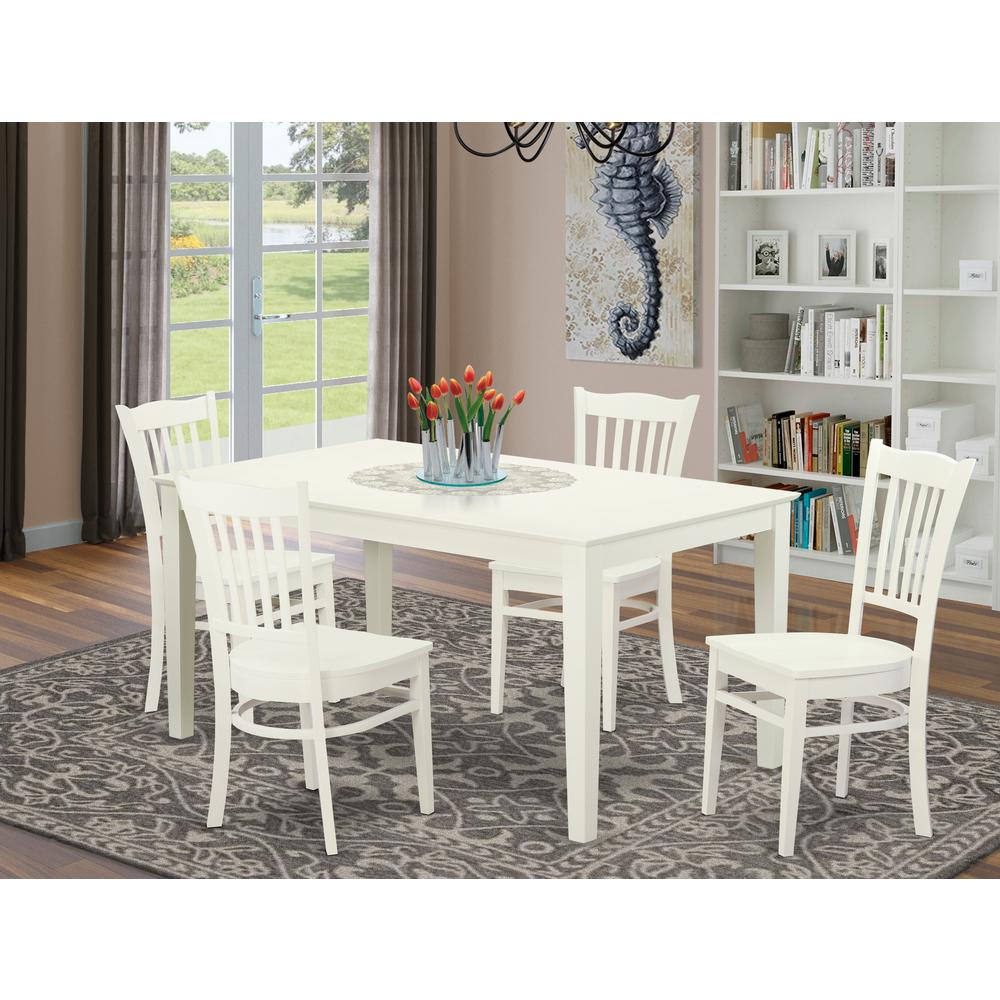 Dining Room Set Linen White, CAGR5-LWH-W. Picture 2