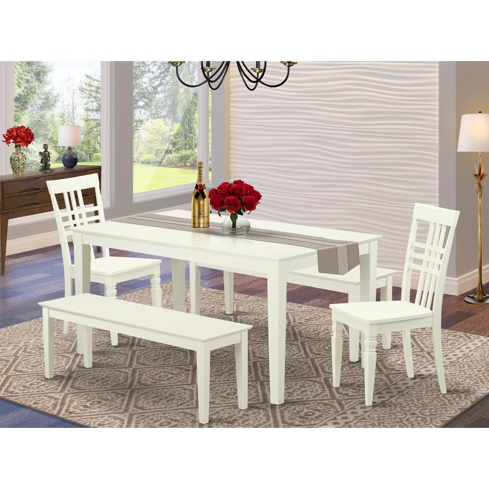 Dining Room Set Linen White, CALG5C-LWH-W. Picture 2