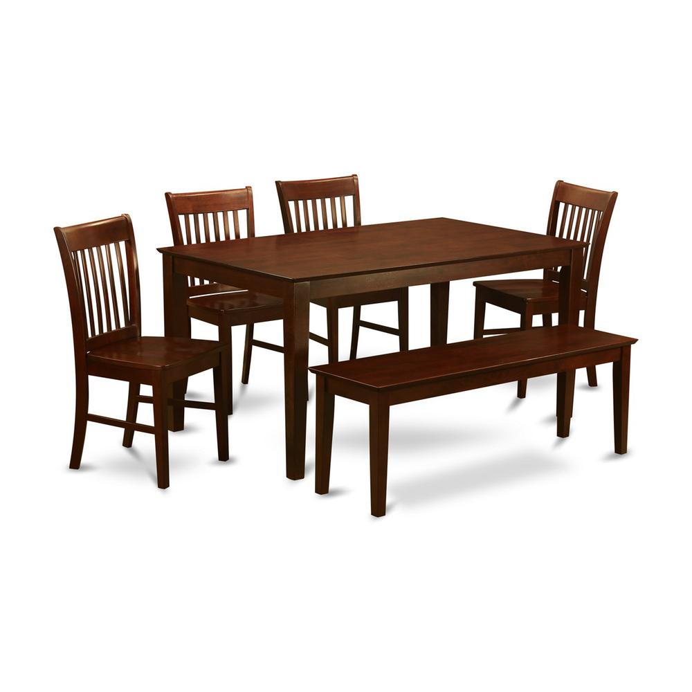 6  PC  Dining  set  with  bench-Dinette  Table  and  4  Kitchen  Dining  Chairs  and  Bench. Picture 1