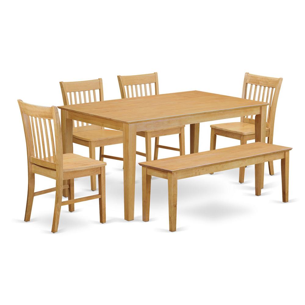 6-Pc  Dining  room  set  with  bench-  Dining  Table  and  4  Chairs  and  Bench. Picture 1