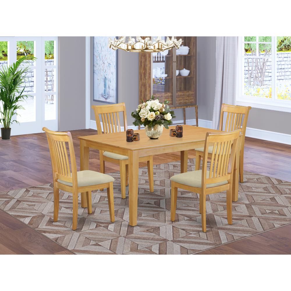 Dining Room Set Oak, CAPO5-OAK-C. Picture 2