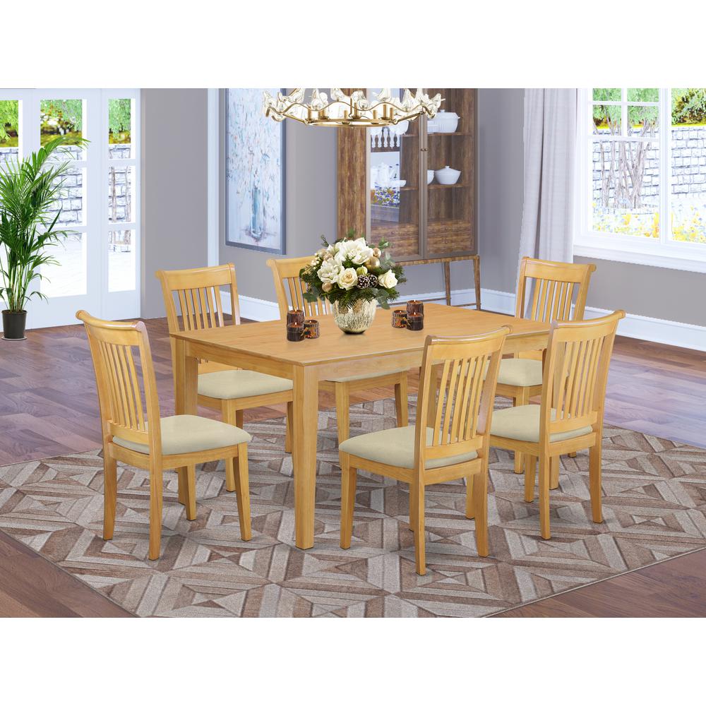 Dining Room Set Oak, CAPO7-OAK-C. Picture 2