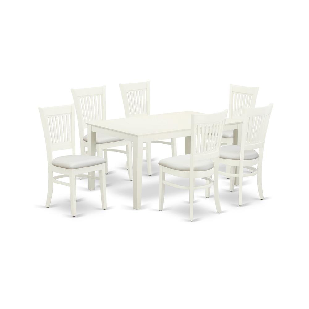 7-pc Modern Dinette set with 6 amazing wooden dining chairs. Picture 1