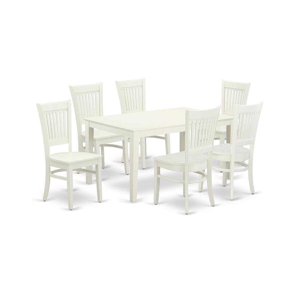 Dining Table- Dining Chairs, CAVA7-LWH-W. Picture 1