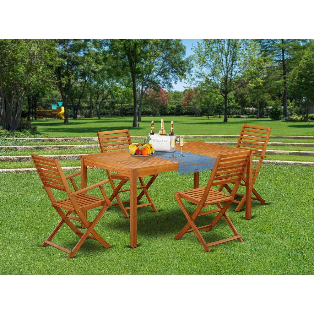 Wooden Patio Set Natural Oil, CMBS52CANA. Picture 2