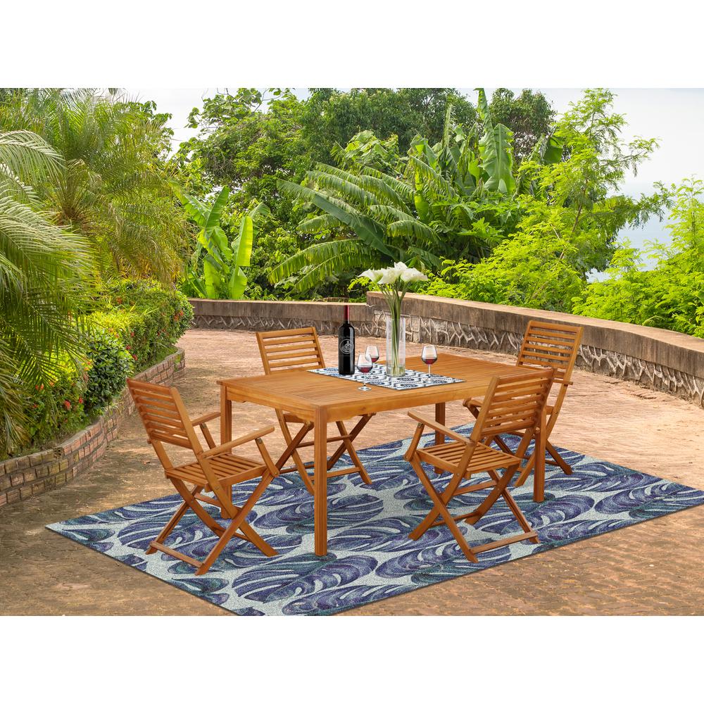 Wooden Patio Set Natural Oil, CMBS5CANA. Picture 4