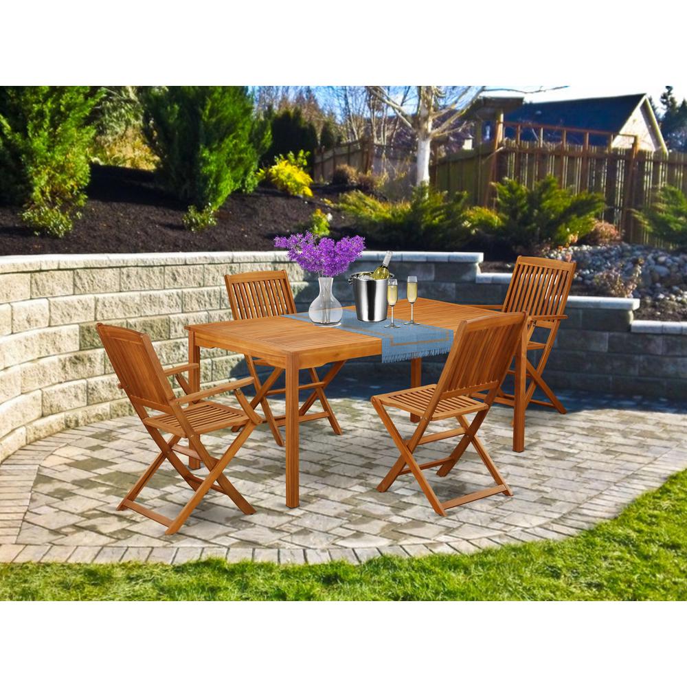 Wooden Patio Set Natural Oil, CMCM52CANA. Picture 2