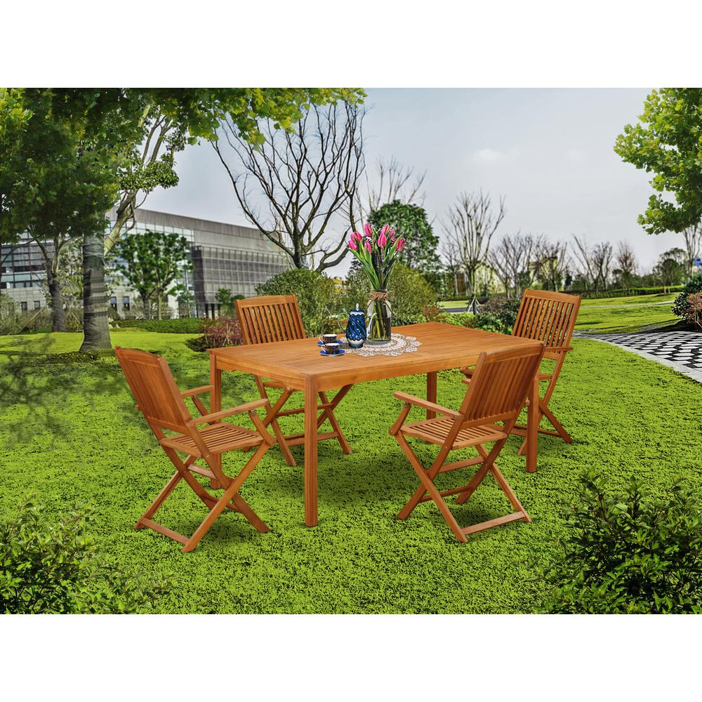 Wooden Patio Set Natural Oil, CMCM5CANA. Picture 2