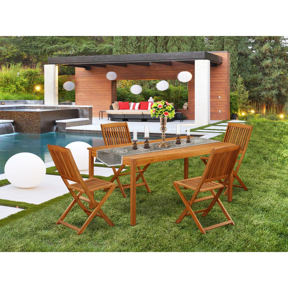 Wooden Patio Set Natural Oil, CMCM5CWNA. Picture 2