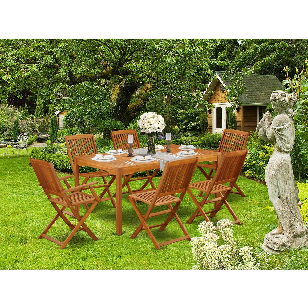 Wooden Patio Set Natural Oil, CMCM72CANA. Picture 5