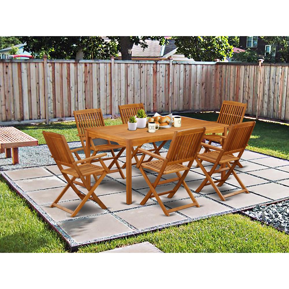 Wooden Patio Set Natural Oil, CMCM7CANA. Picture 4
