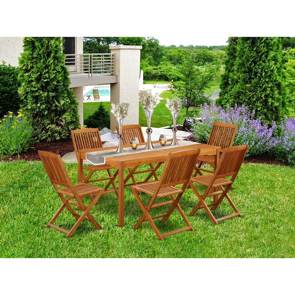 Wooden Patio Set Natural Oil, CMCM7CWNA. Picture 4