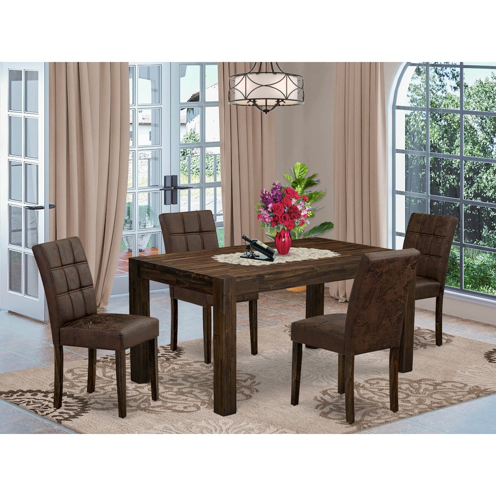 5 Piece Dinner Table Set consists A Kitchen Table. Picture 2