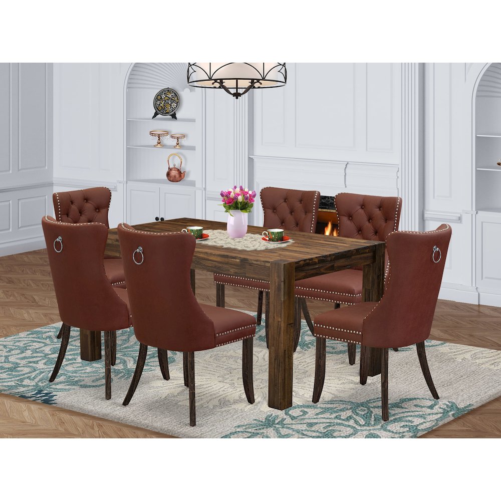 7 Piece Modern Dining Table Set. Picture 2