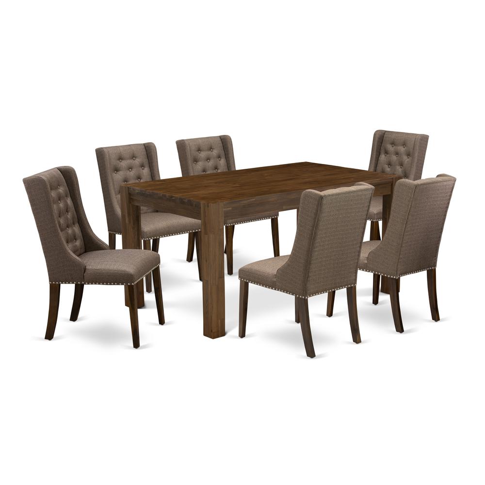 East West Furniture CNFO7-N8-18 7-Pc Kitchen Dining Table Set