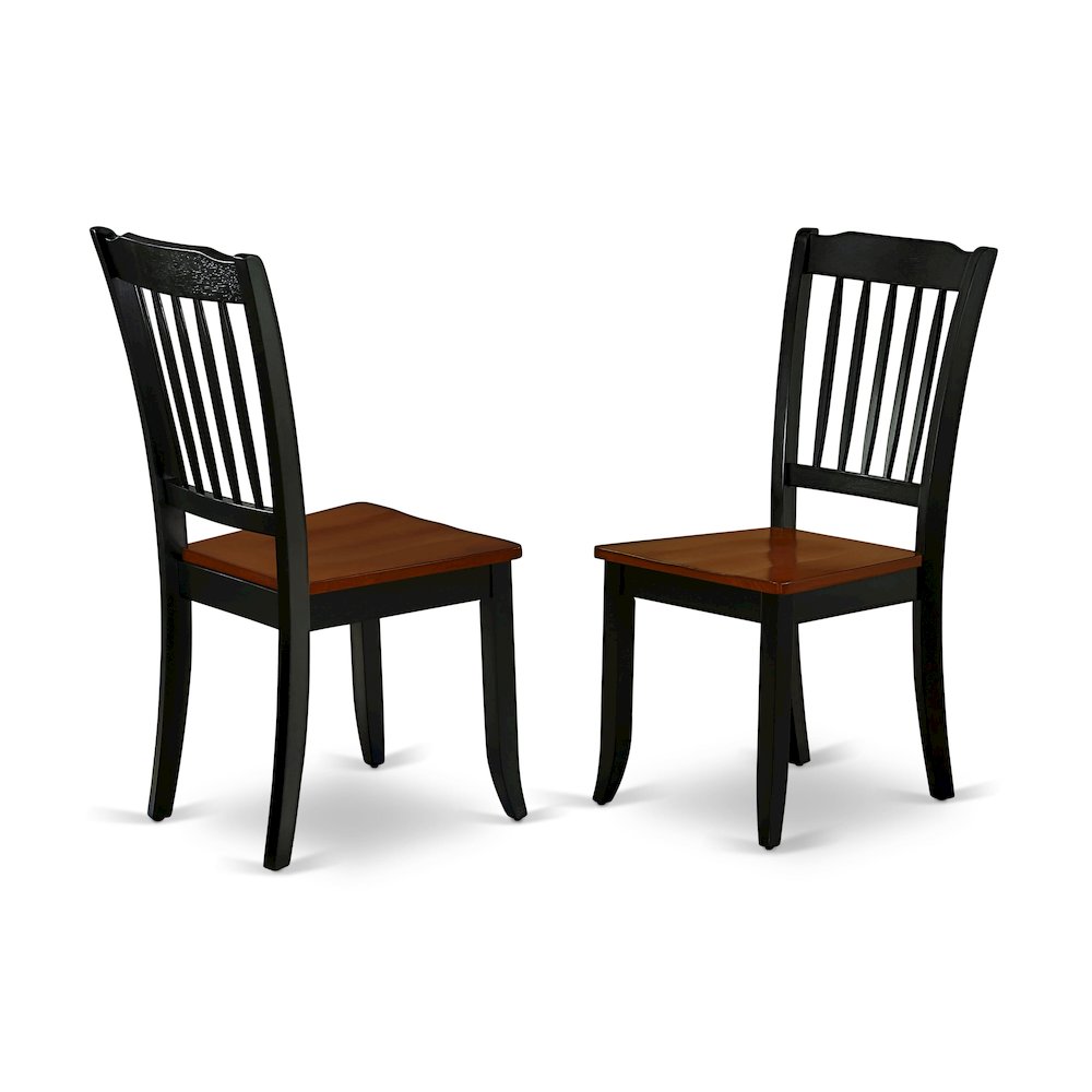 5-Piece Dining Table Set, Black & Cherry. Picture 4