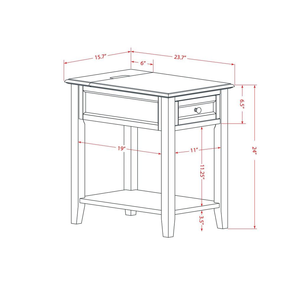 East West Furniture DE-05-ET Modern Wood Night Stand with 1 Mid Century Modern Drawers, Stable and Sturdy Constructed - White Finish. Picture 2