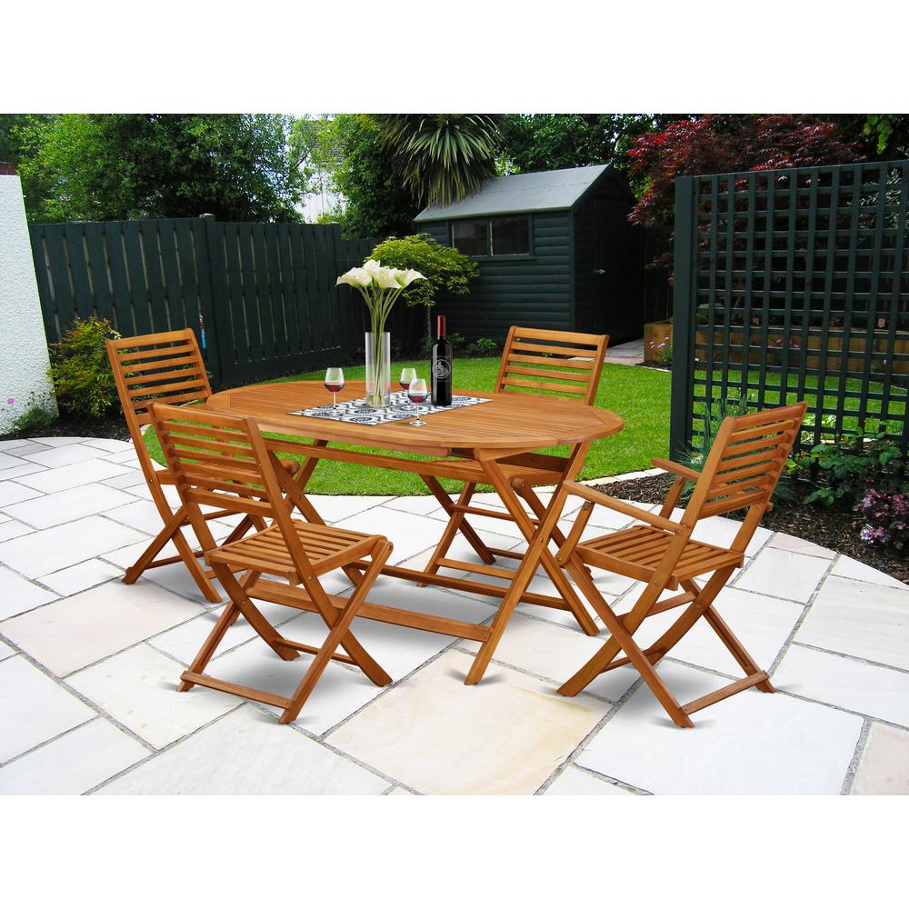 Wooden Patio Set Natural Oil, DIBS52CANA. Picture 5