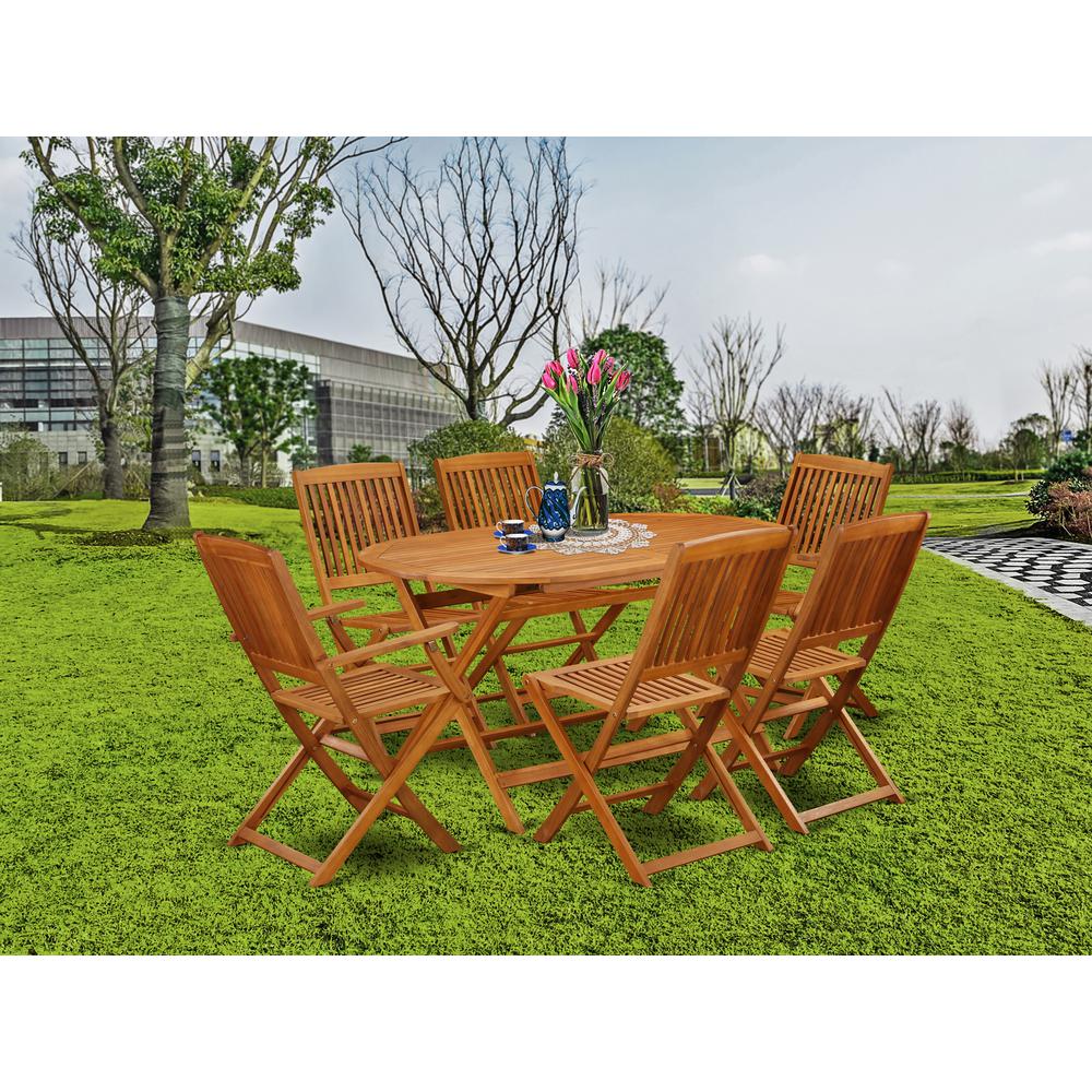 Wooden Patio Set Natural Oil, DICM72CANA. Picture 2