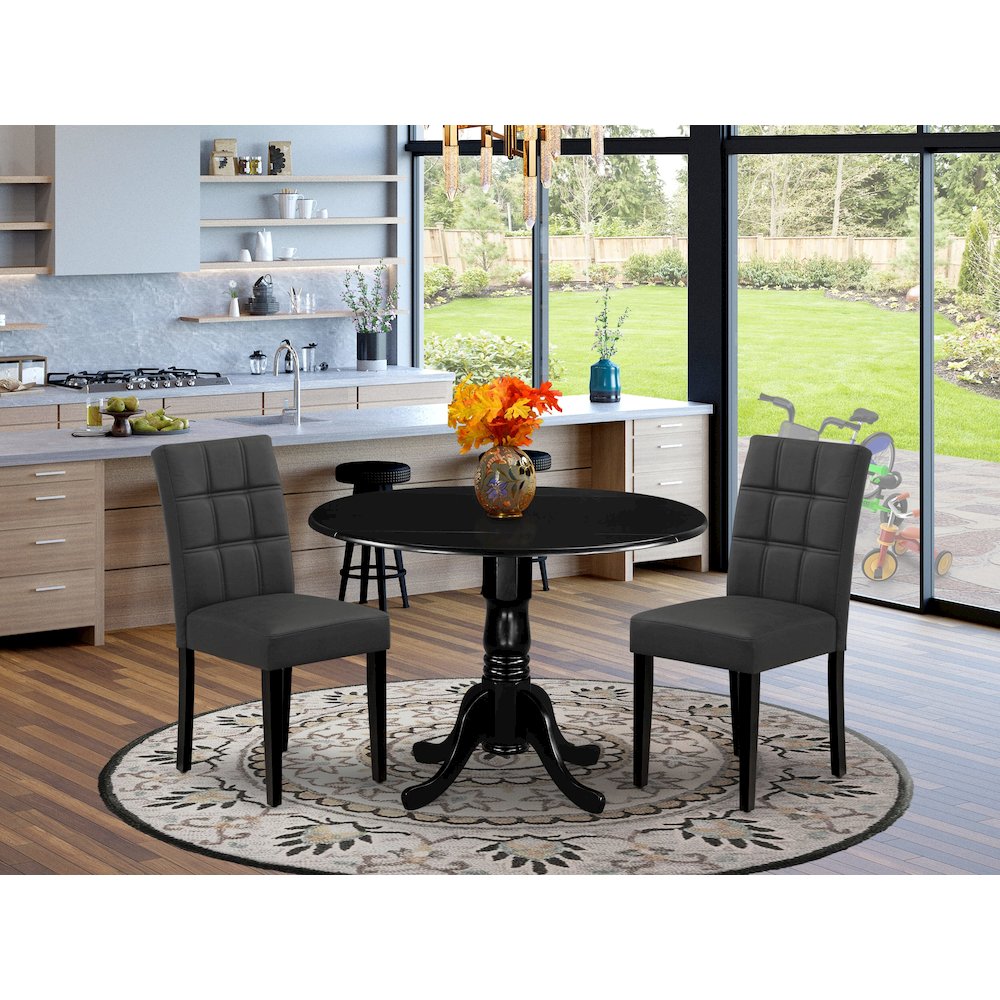 3 Piece Dining Table Set contain A Wood Table. Picture 2
