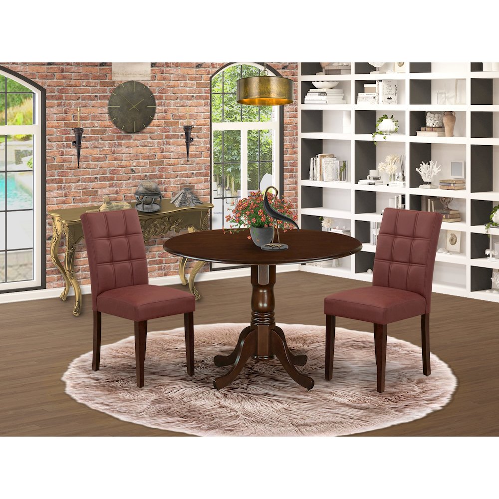 3 Piece Mid Century Modern Dining Table Set contain A Wooden Kitchen Table. Picture 2