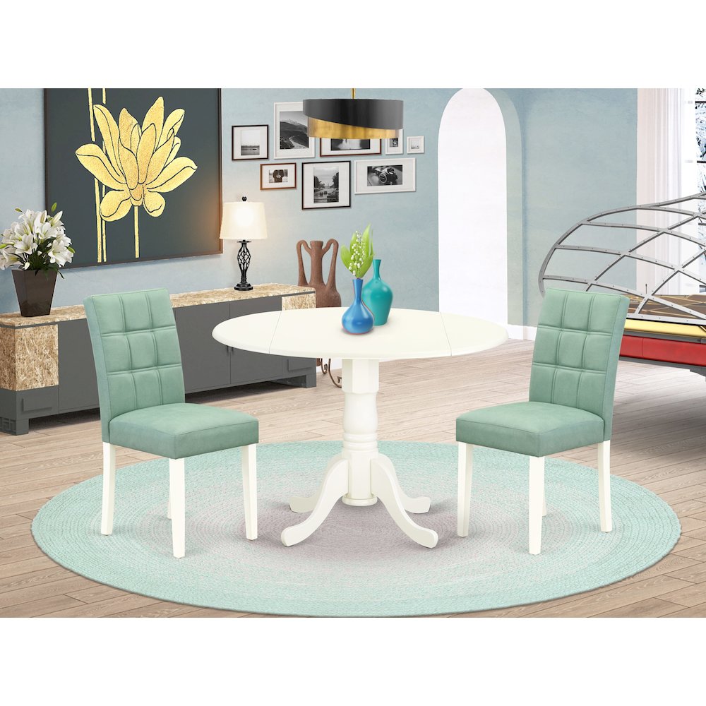 3 Piece Modern Dining Set contain A Wood Dining Table. Picture 2