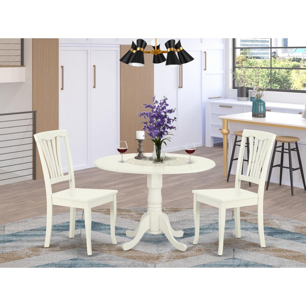 Dining Room Set Linen White, DLAV3-LWH-W. Picture 2