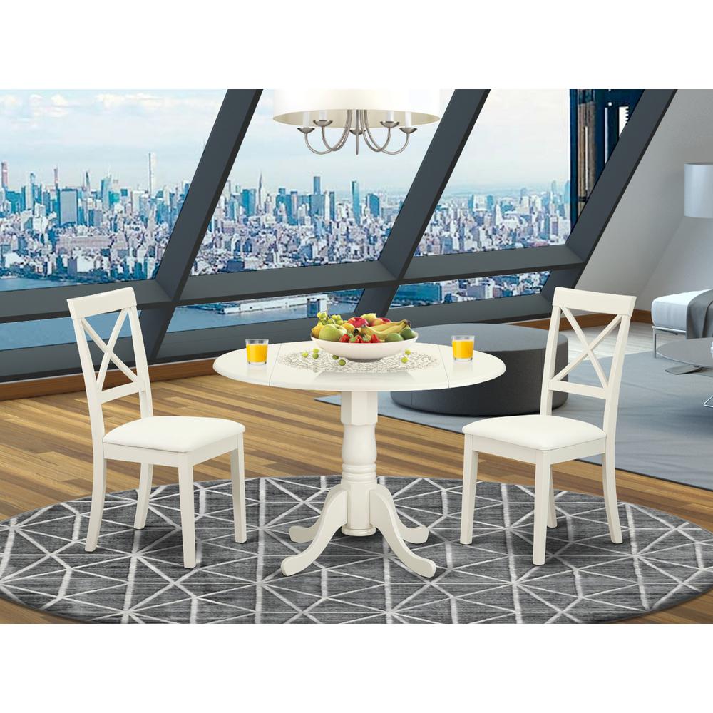 Dining Room Set Linen White, DLBO3-LWH-LC. Picture 2