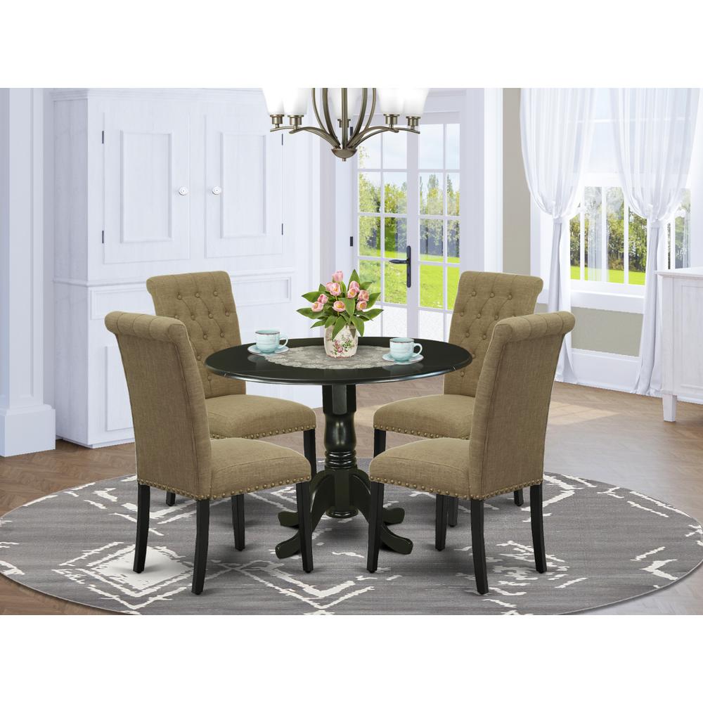Dining Room Set Black, DLBR5-BLK-17. Picture 2