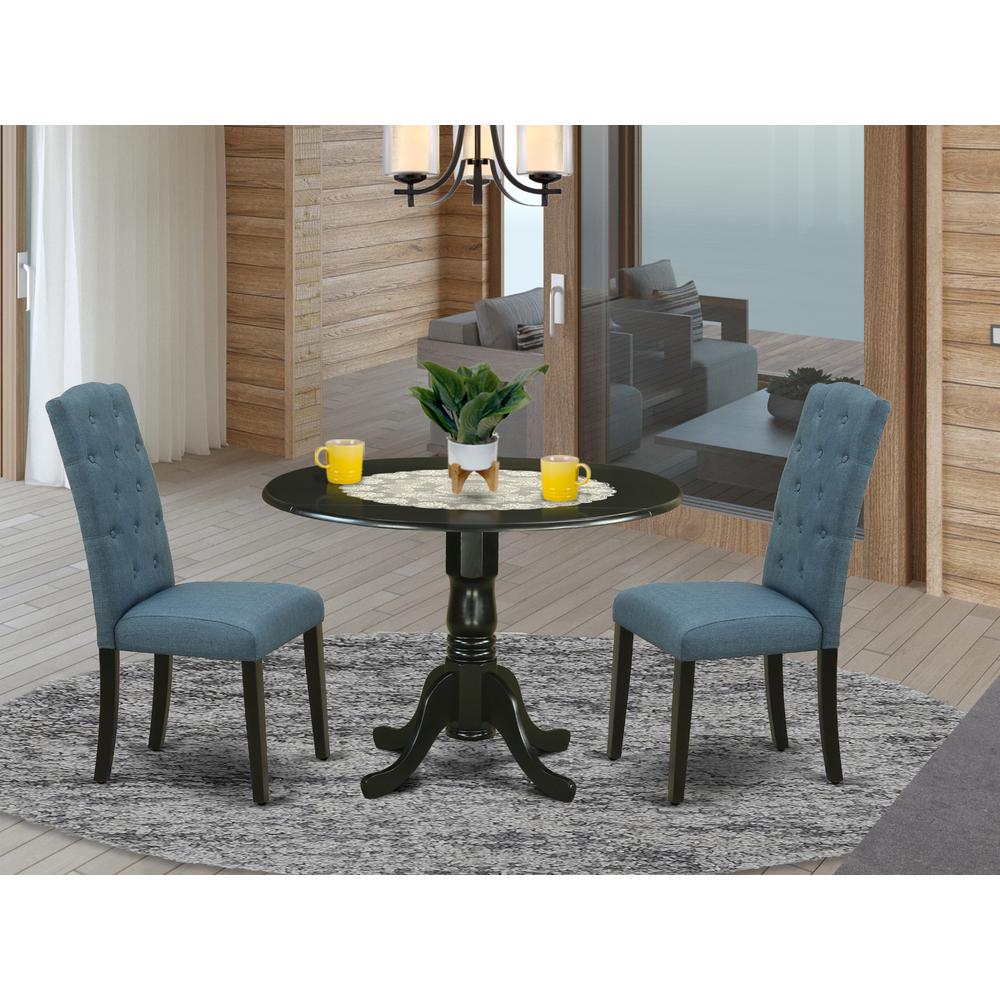 Dining Room Set Black, DLCE3-BLK-21. Picture 2